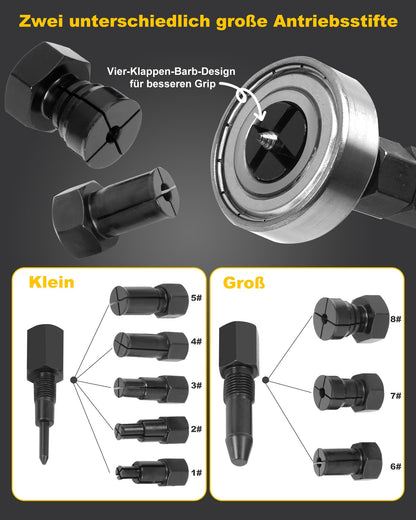 XSTARYE Innenlager Abzieher Set 12-teilig mit Gleithammer 8-32mm
