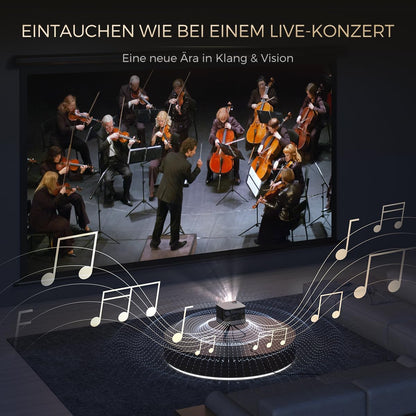 AURZEN Boom 3 Beamer - 1080P Full HD 4K, Netflix 3D Dolby Audio