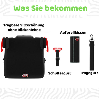 BubbleBum TelePort Kindersitzerhöhung, faltbar, i-Size, schwarz
