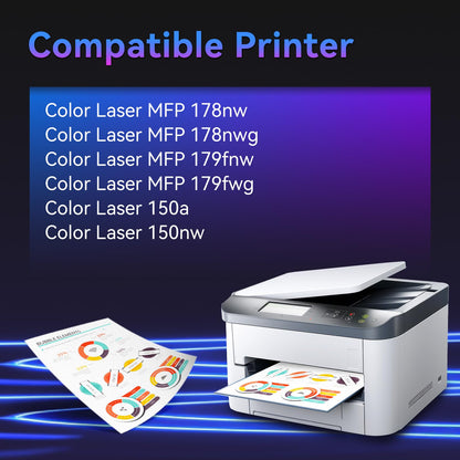 ZIPRINT 117A Toner Set kompatibel für HP Color Laser MFP, 4er-Pack