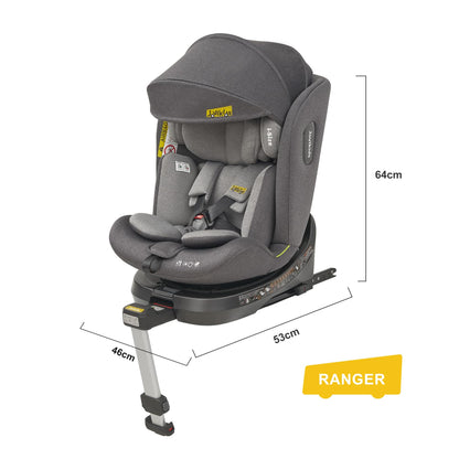 Jovikids 360° Kindersitz i-Size Reboarder ISOFIX - Grau