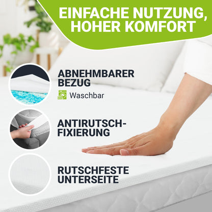 Juskys Matratzentopper 140x200 cm 7-Zonen Memoryschaum H2/H3
