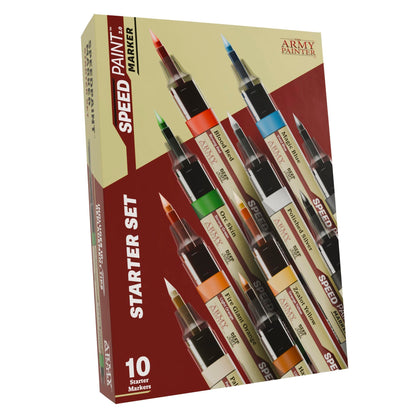 The Army Painter Speedpaint Marker Starter Set mit 10 Acrylfarben, zehn Marker inklusive Ersatzspitzen