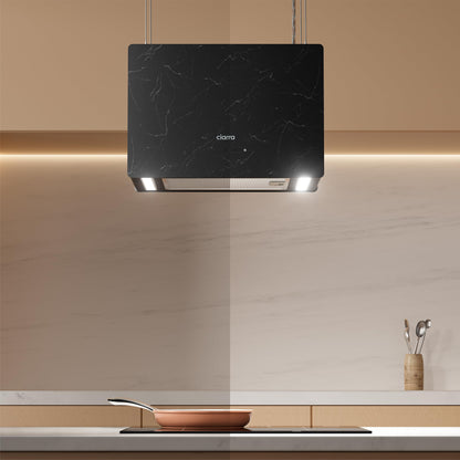 Ciarra Pinnacle Ash Concrete Inselhaube - 48cm Smart Wi-Fi Umluft