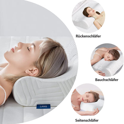 LAMB Ergonomisches Memory Foam Nackenkissen Höheneinstellbar - 2er Set