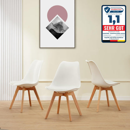 ALBATROS AARHUS Esszimmerstühle Skandinavisch – 4er Set Weiss