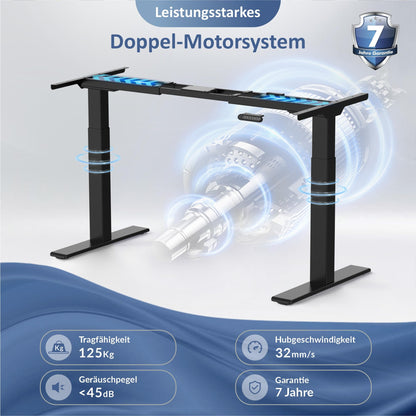 ALLDREI Höhenverstellbares Schreibtischgestell elektrisch - Schwarz
