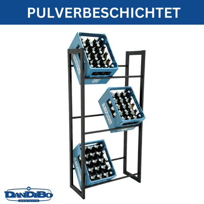 DanDiBo Getränkekistenregal – 6 Kisten, Schwarz, 71cm, 96563