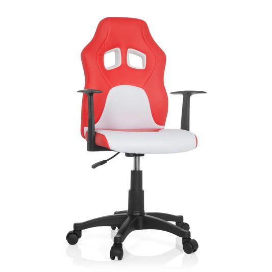 hjh OFFICE Teen Game AL Kinderdrehstuhl - Rot/Weiss. Gaming-Drehstuhl, ergonomisch. Für PC-Arbeit und Gaming.