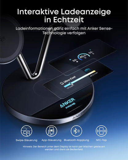Anker Prime 3-in-1 kabellose Ladestation, Qi2 25W, TEC-Kühlung