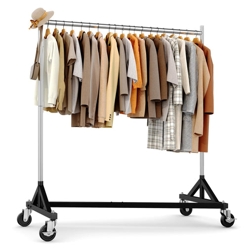 HOKEEPER Kommerzieller Kleiderständer Z-Ständer auf Rollen - 182 kg. Schwarzer Z-Ständer. Zum Aufhängen und Bewegen von Kleidung für gewerblichen Einsatz.