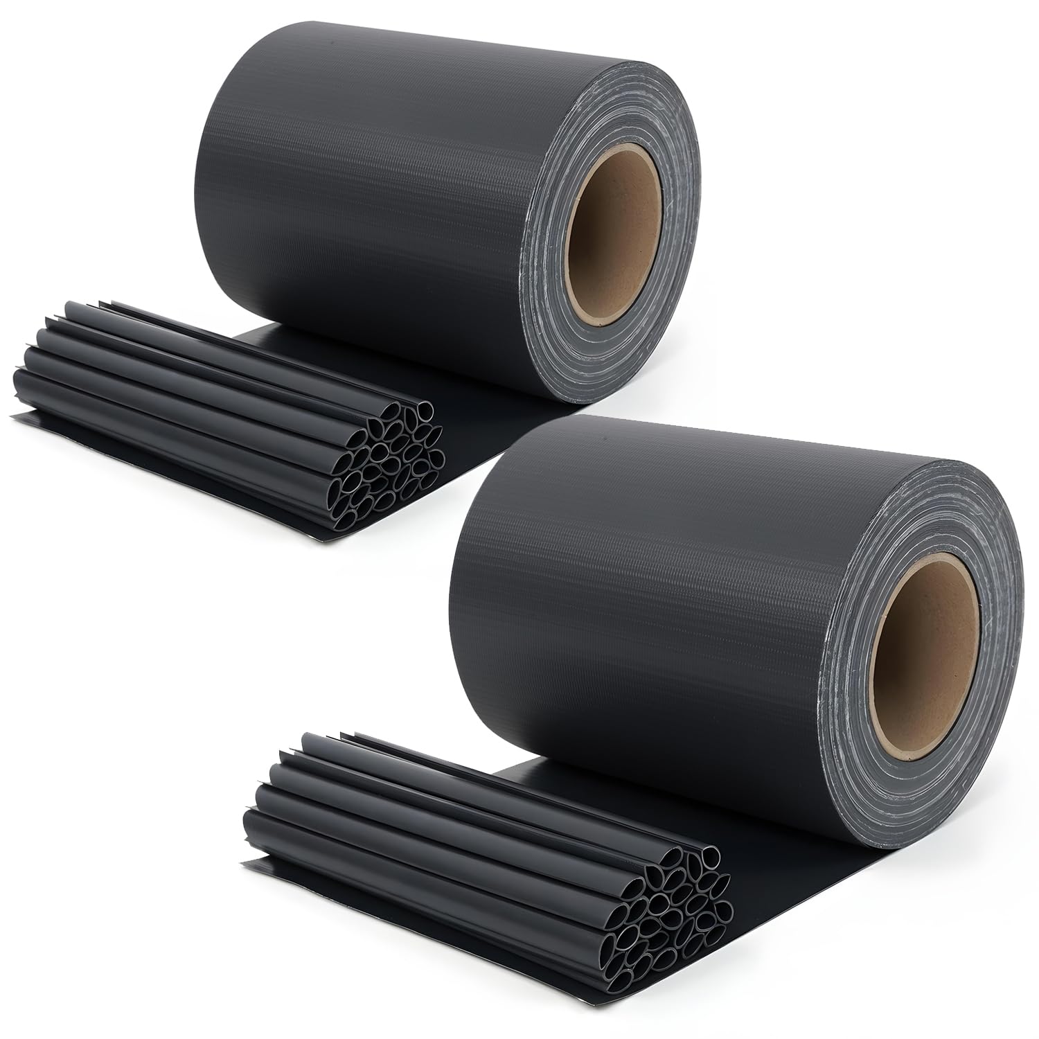 Sekey Sichtschutzstreifen für Doppelstabmatten, 2 x 50 m, Anthrazit – PVC, mit Befestigungsclips