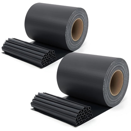 Sekey Sichtschutzstreifen für Doppelstabmatten, 2 x 50 m, Anthrazit – PVC, mit Befestigungsclips