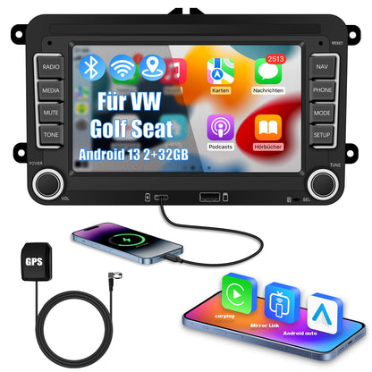 Ledio Autoradio VW Golf 5 6 Polo T5 - 7 Zoll Android 14