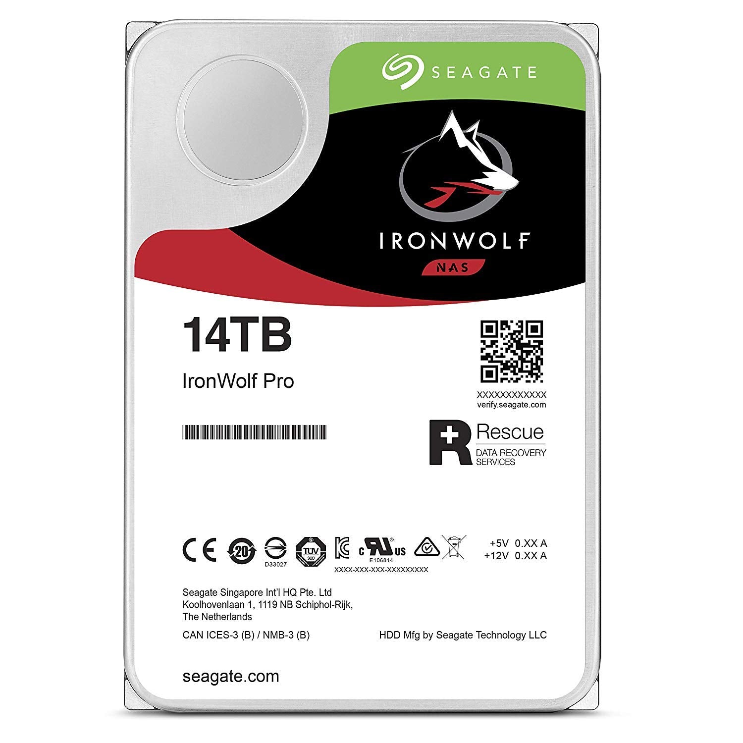 Seagate IronWolf Pro 14TB Festplatte. Rechteckige, silberfarbene interne Festplatte. Bietet hohe Speicherkapazität für NAS-Systeme und anspruchsvolle Datenspeicheranwendungen.
