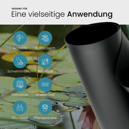TeichVision PVC Teichfolie schwarz 0,5 mm 2 x 6 m wasserdicht