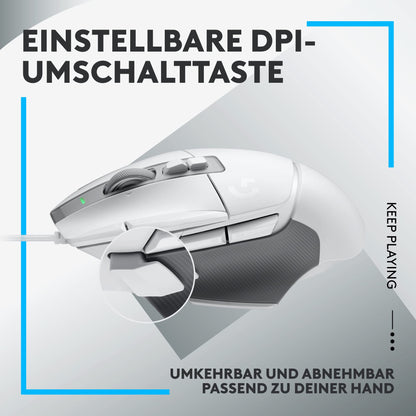 Logitech G502 X Gaming Maus - Kabelgebunden, Weiss