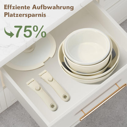 SwissCook Kochgeschirr-Set 16-tlg. – Antihaft Induktion abnehmbar