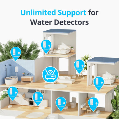 SwitchBot WLAN Wassermelder mit 1 m Sensorkabel, 100 dB Alarm, IP67