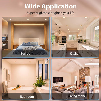 ProLine LED Einbauspot Flach Dimmbar 6W IP44 Warmweiss 12er Set