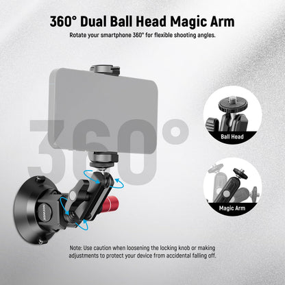 NEEWER CA104 Kamera Saugnapfhalterung mit Magic Arm und Kugelkopf
