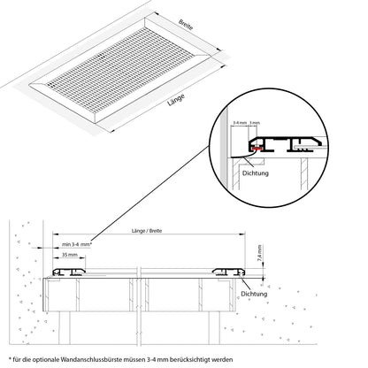 jarolift Lichtschachtabdeckung nach Mass, Gitterrost aus Aluminium
