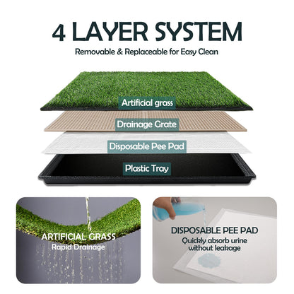 MEEXPAWS Grosse Kunstrasen Hundetoilette mit Tablett 85x59 cm