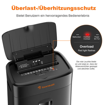 Bonsaii C231-D Aktenvernichter Mikroschnitt Auto-Feed 100 Blatt