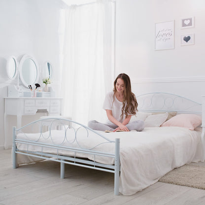 tectake® Metallbett Doppelbett mit Lattenrost 200x140cm Weiss