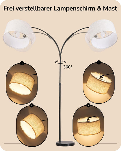 EDISHINE Dimmbare LED-Bogenlampe E27 – Farbtemp. & FB