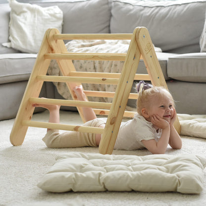 MEOWBABY Kletterdreieck – Pikler Kletterturm Natur 59x61cm