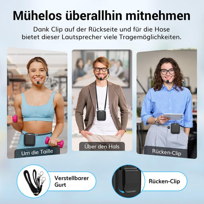 TONOR K11 Sprachverstärker tragbar mit Bluetooth und Wireless Headset