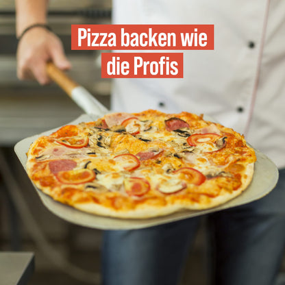 Chef Pomodoro Pizzaschieber perforiert, Aluminium mit Holzgriff