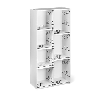 Amazon Basics Bücherregal mit 7 Fächern, weiss, 50 x 24 x 106 cm
