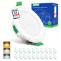 HOMEOW LED Einbaustrahler 20er Set, 5W 400lm, 3 Farbtemperaturen, IP44 – runde, flache Deckenspots