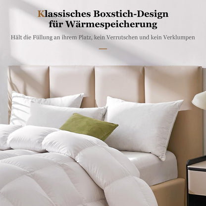 Homyrium Daunendecke Bettdecke Ganzjahres - 200x200cm 1600gr