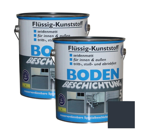 Wilckens Acryl Bodenbeschichtung Betonfarbe Anthrazitgrau 2x 5 Liter, seidenmatt, für Böden innen und aussen