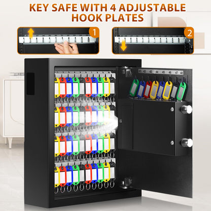 Mejasg Feuerfester Schlüsselkasten – Zahlencode, 48 Schlüssel