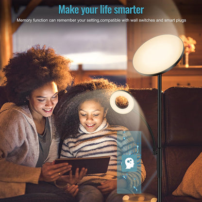 Lumeo Dimmbare LED Stehlampe Deckenfluter Leselampe - Schwarz