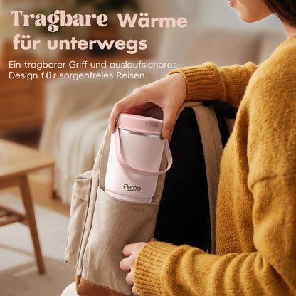 Fletop Flaschenwärmer Baby mit Akku für unterwegs, 120 W