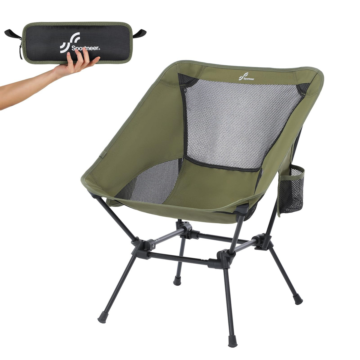 Sportneer Campingstuhl faltbar, ultraleicht, belastbar bis 150 kg – Klappstuhl mit Aluminiumrahmen und Oxford-Gewebe