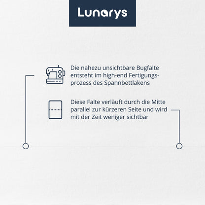 Lunarys® SleepRoyal Luxus Spannbettlaken 180x200cm - Weiss
