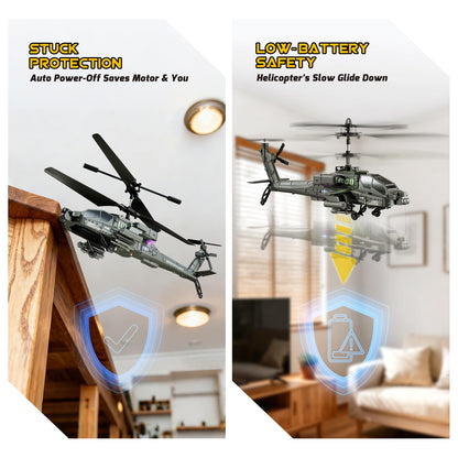 XIKOTEC RC Helikopter Militär, ferngesteuert mit LED, 2 Akkus, grün