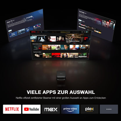 VOPLLS Smart Beamer Netflix Offiziell Mini Projektor - Schwarz