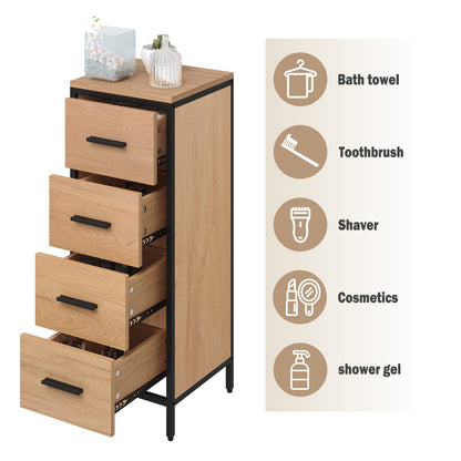 EUGAD Badezimmerschrank Kommode 4 Schubladen – 30x82x30 cm