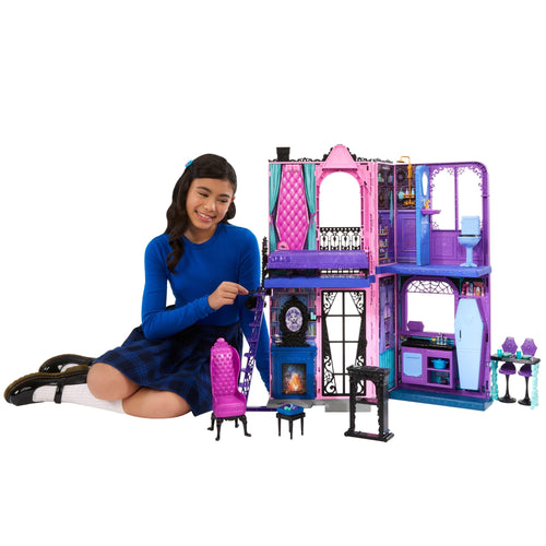 Monster High Buh-tique Hotel Puppenhaus Spielset JBF16, zusammenklappbar, mit Möbeln und Zubehörteilen
