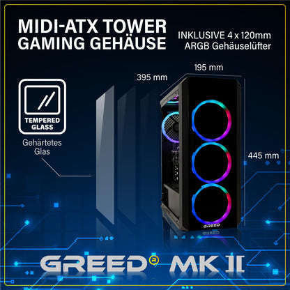 Greed MK2 High End Gaming PC - i7-12700F / RTX 5060 / 32GB