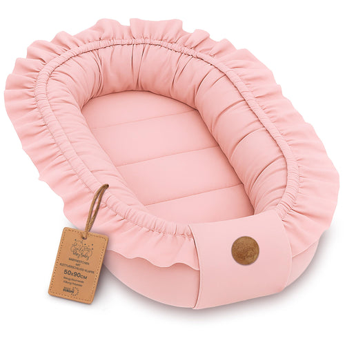 Totsy Baby Babynest 90x50 cm – Kuschelnest für Neugeborene, Rosa, aus atmungsaktiver Baumwolle
