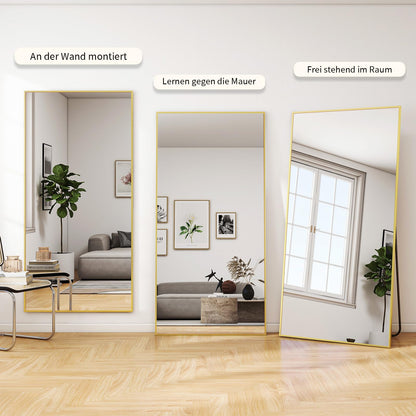 BEAUTYPEAK 171x76cm Ganzkörperspiegel Stand- & Wandspiegel Gold
