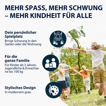 HUDORA Nestschaukel 90 – Hängeschaukel aus Kunststoff, 90 cm, grau